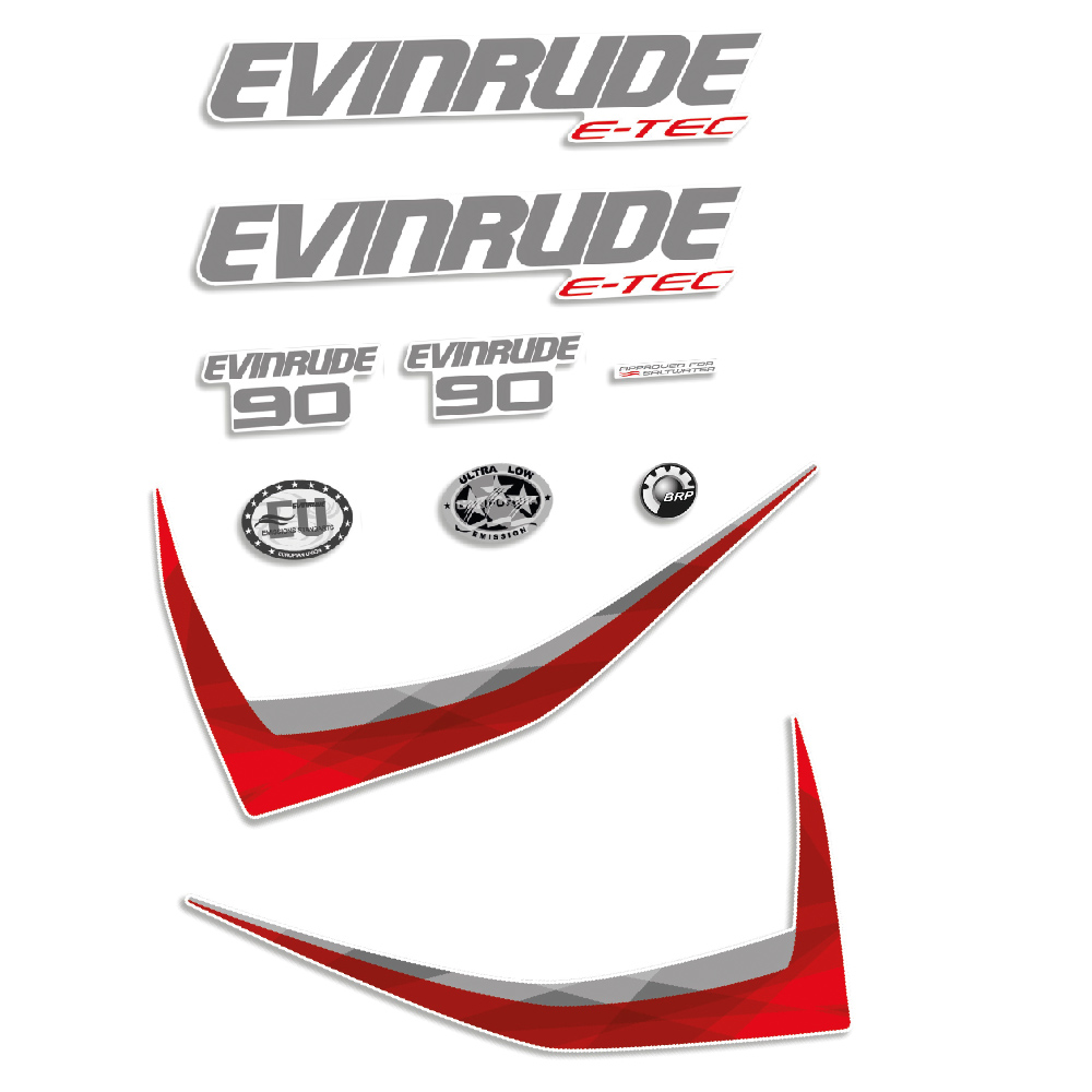 Evinrude 90hp Etec / E-tec Outboard Engine Decals/sticker Kit - WHITE Cowl + Free Squeegee - UK - Foto 9